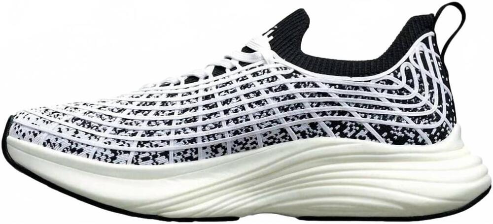 NEW APL women's techloom zipline lace-up running sneaker in black/white/ombre